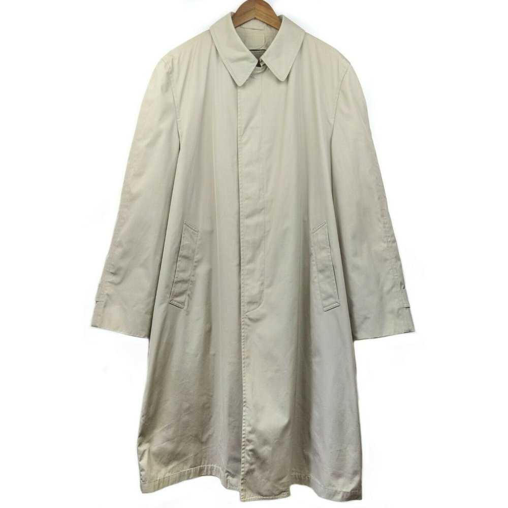 London Fog Greenwood VTG Maincoats Raincoat Trench Coat Men's 44 Long Khaki